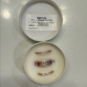 Mental Health Size 10 Bomb Party Rose Gold Plated Ring Set!